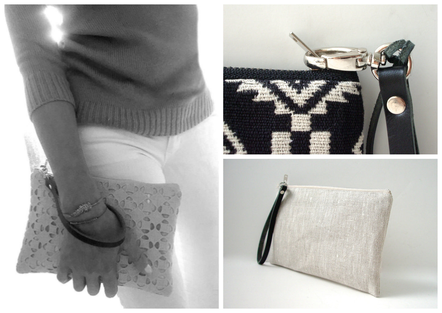 Leather Wristlet Straps and Clutch Purse Straps