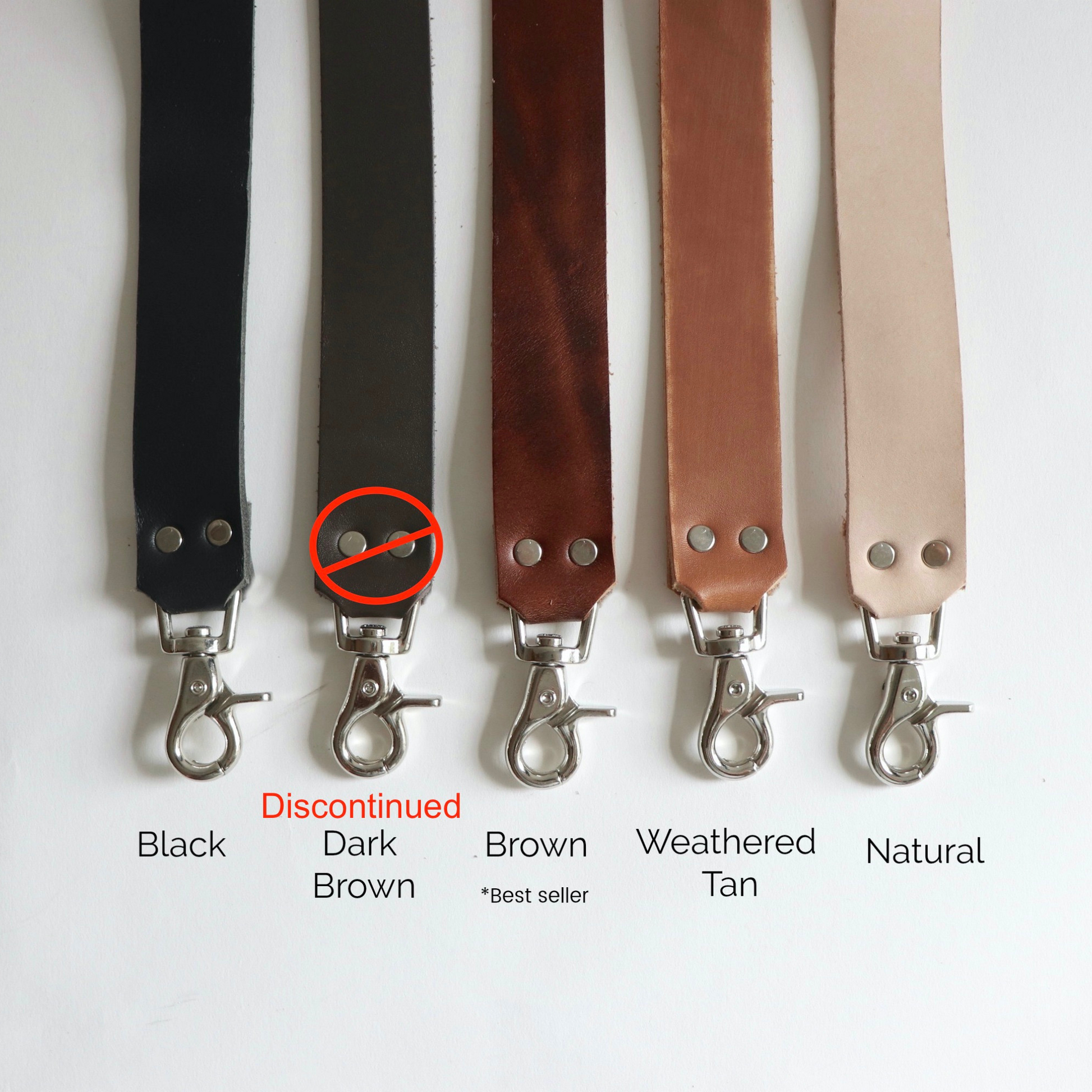 Genuine Leather Wristlet Strap, Dark Patina
