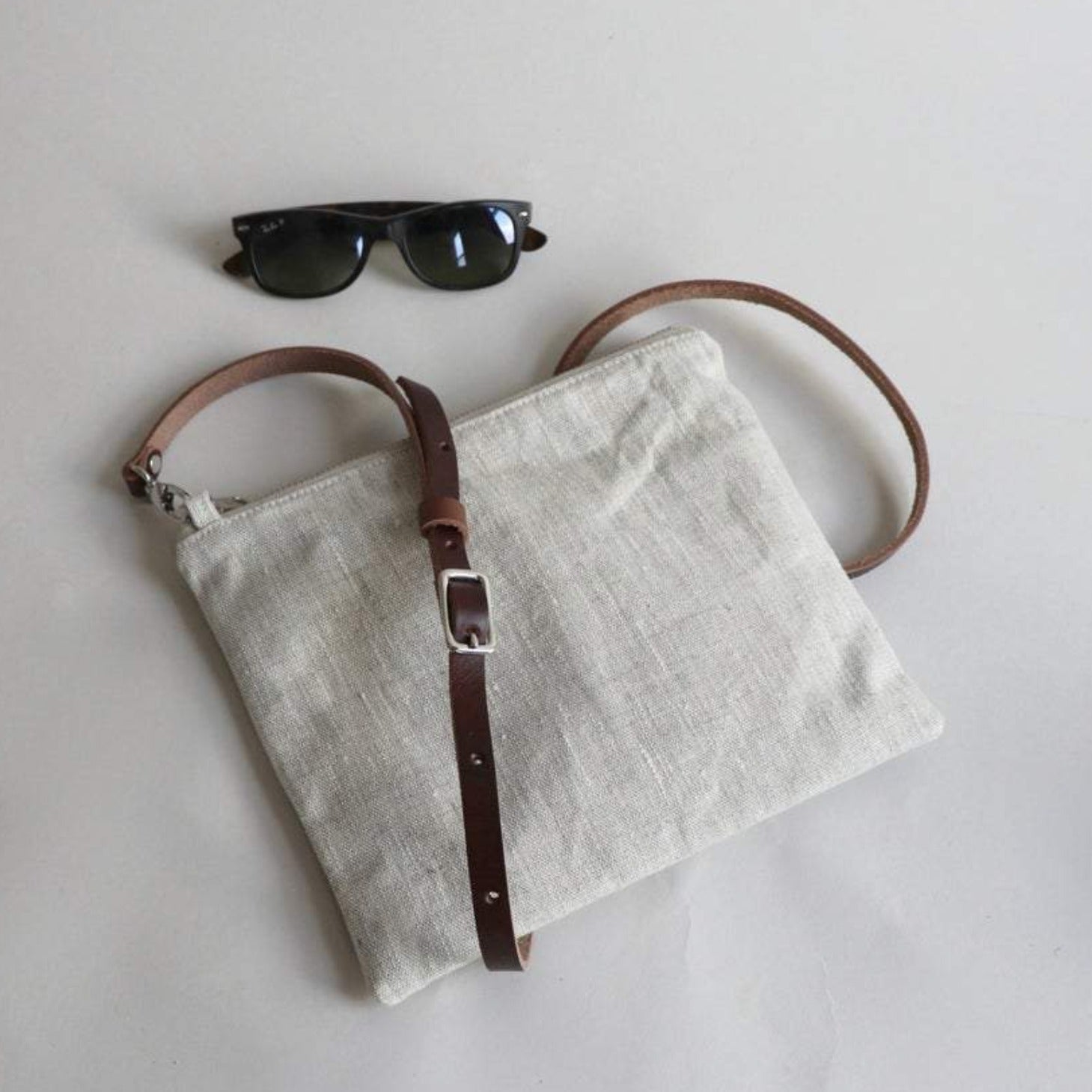 Natural Linen Crossbody Bags by Independent Reign